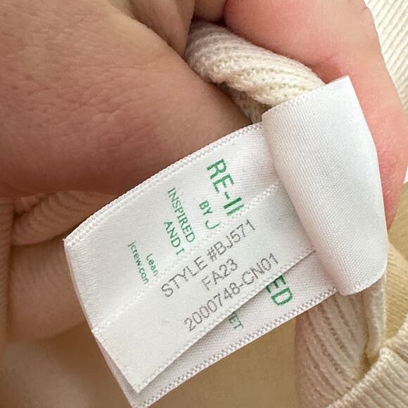 J. CREW Ruffleneck Merino Wool Blend Sweater Ivory Cream Sz S {3J43} - Picture 6 of 6